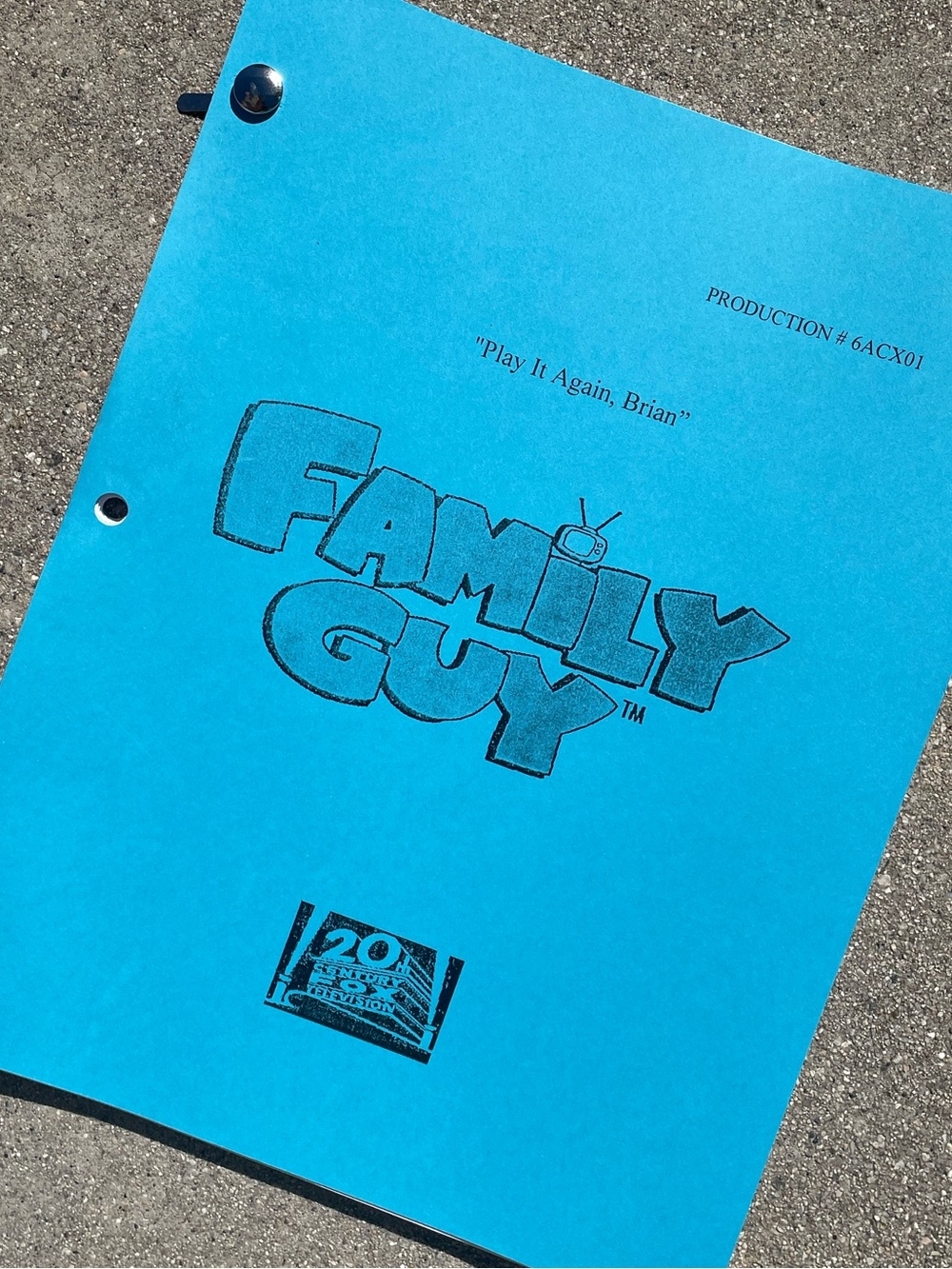 Family Guy 2007 Production Used Original Table Draft Script Play It Again, Brian